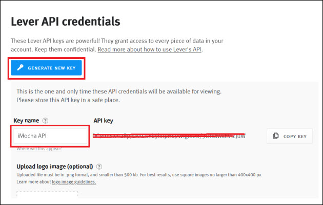 Lever API credentials