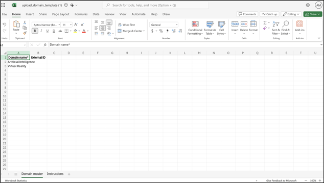 My Taxonomy Excel