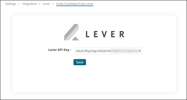 Lever Integration API key