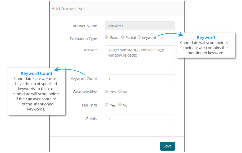 What is Keyword Evaluation - LogicBox Question