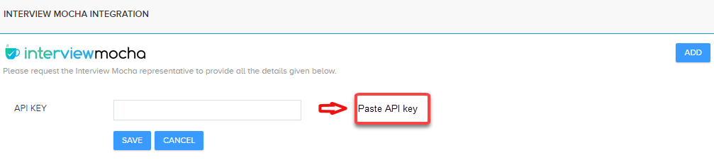 Paste iMocha API Key