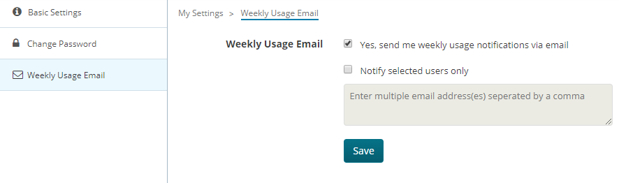 Weekly Usage Email 