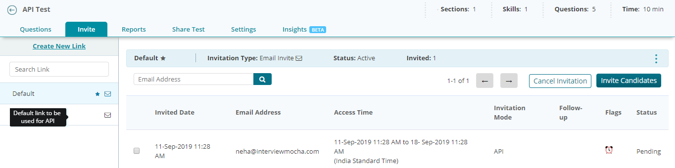 how the access time works in an API link generated by your ATS/LMS solution