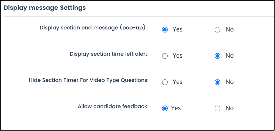 display message settings